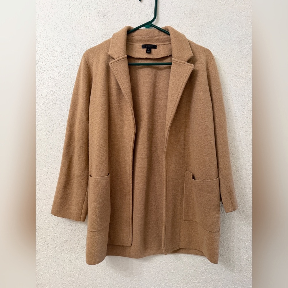 J. Crew Camel Sophie Open Front Sweater Blazer Cardigan - S